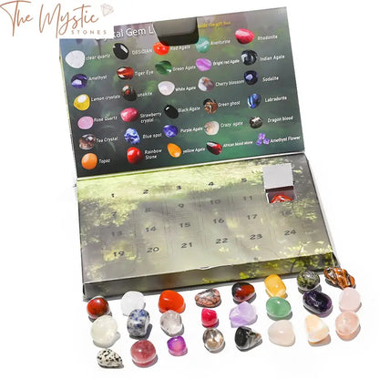 24Pcs Natural Tumbled Gemstone And Crystal Chakra Set