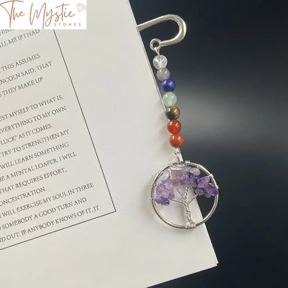 7 Chakra Crystal Feather Bookmark