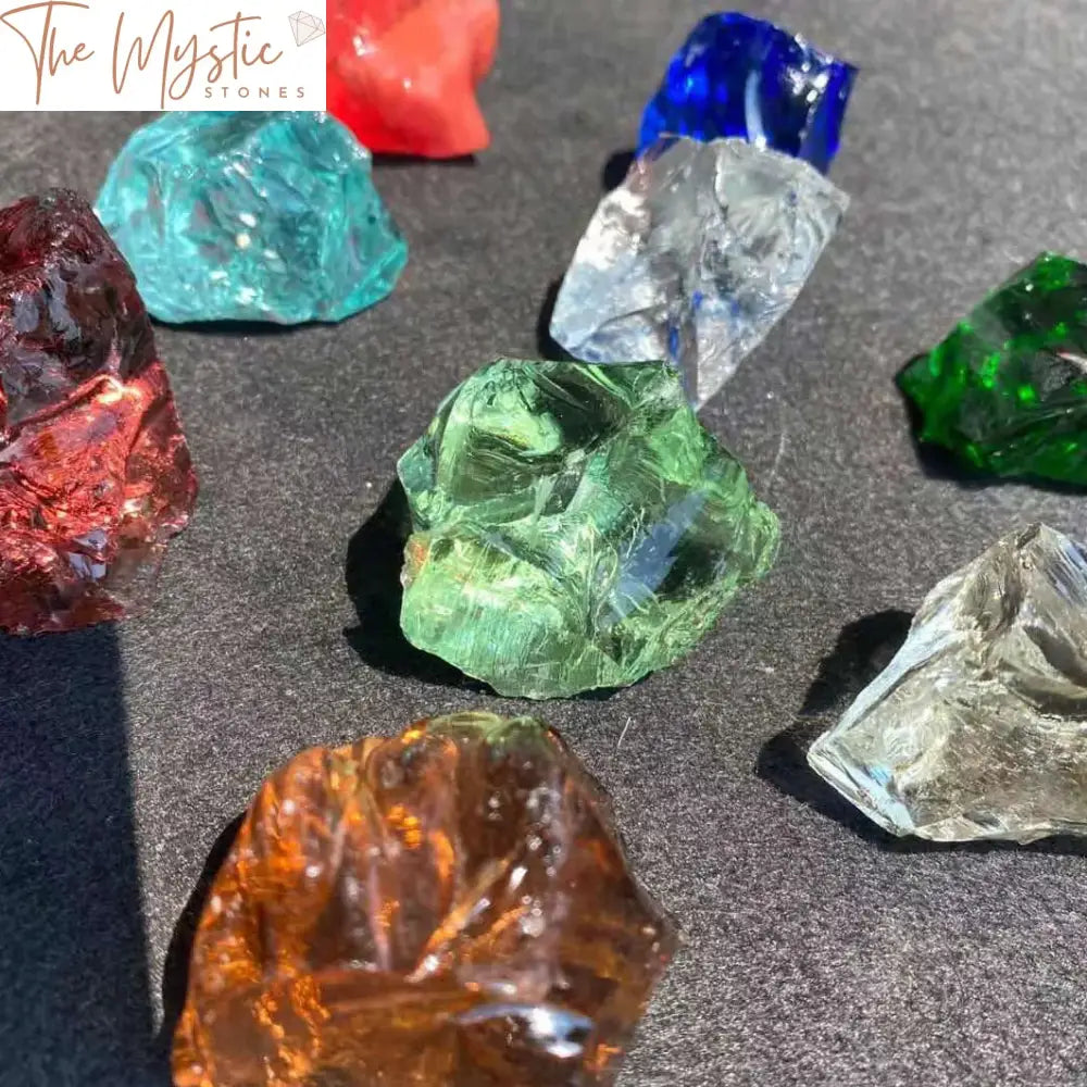 7 Chakra Glazed Glass Crystal Stones