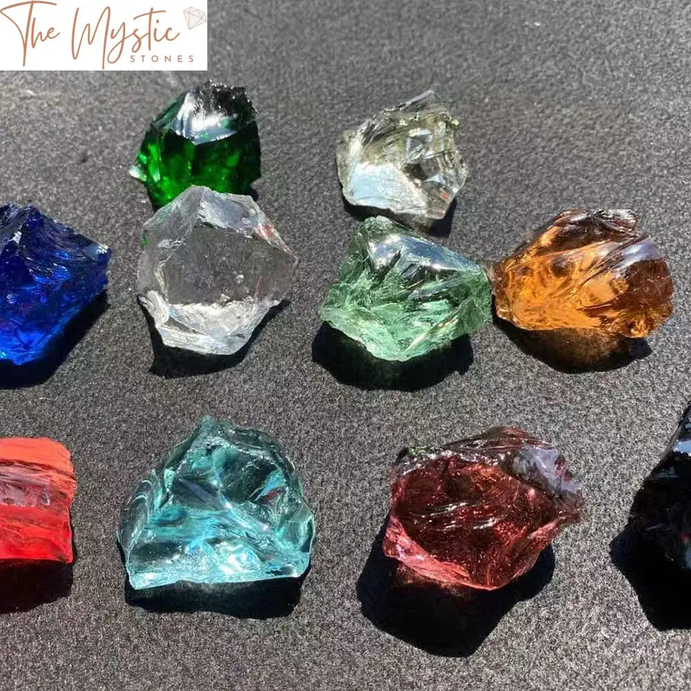 7 Chakra Glazed Glass Crystal Stones