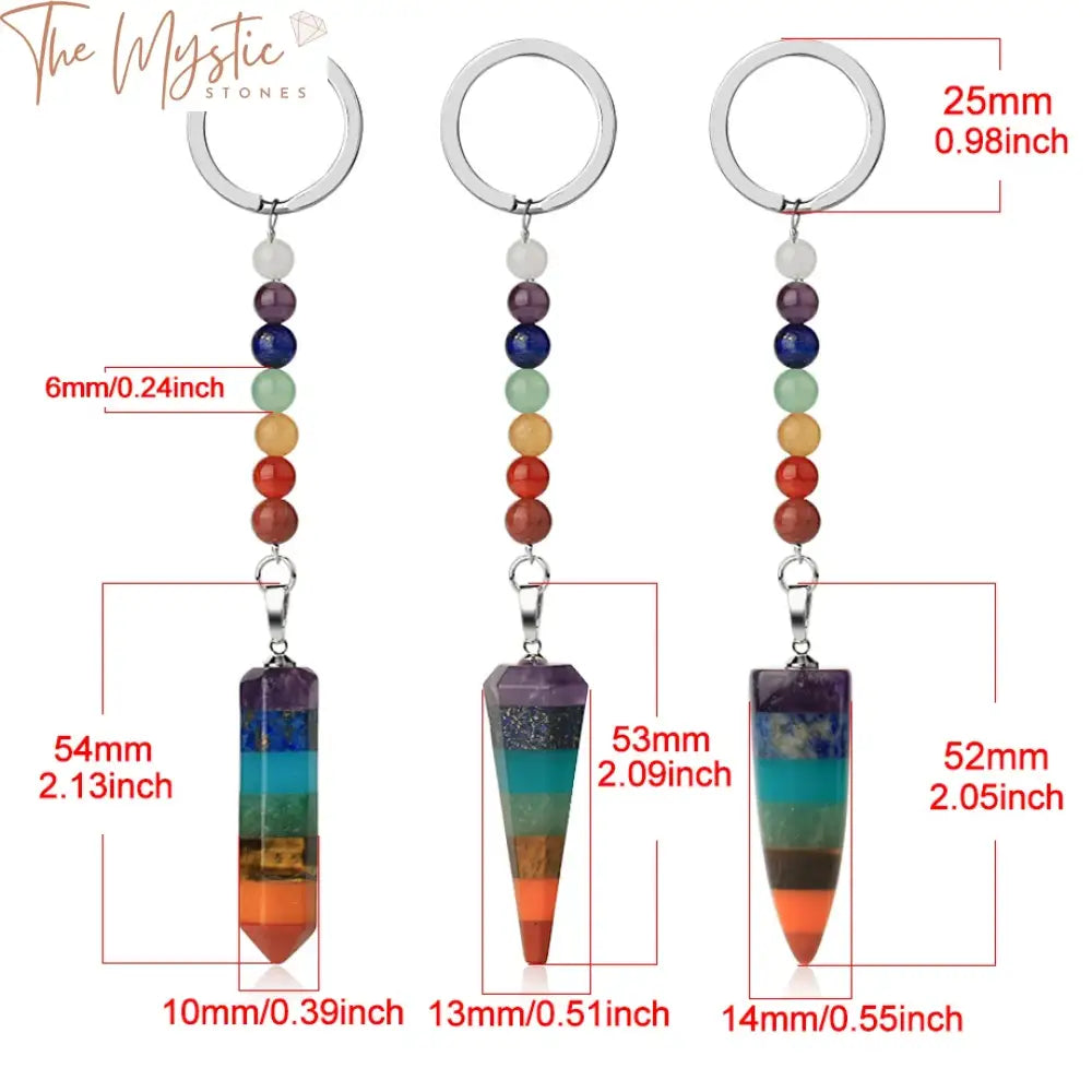 7 Chakra Healing Stone Keychain