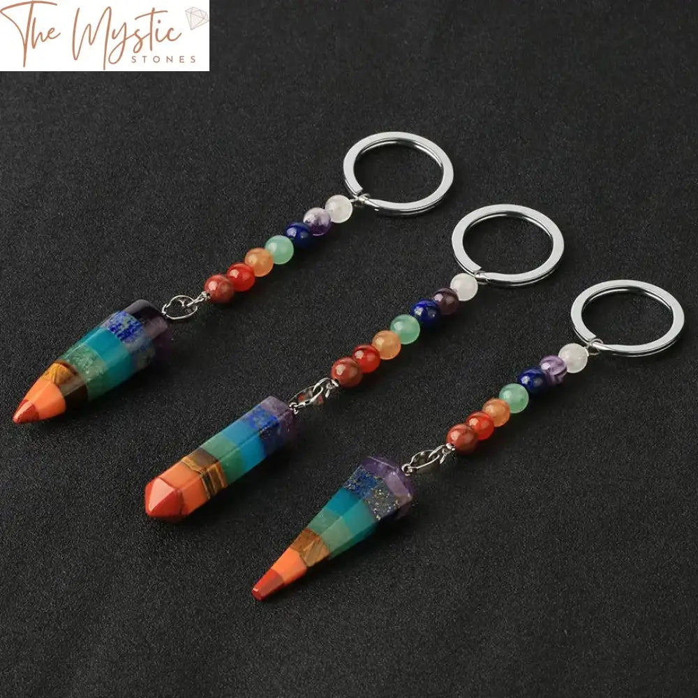 7 Chakra Healing Stone Keychain