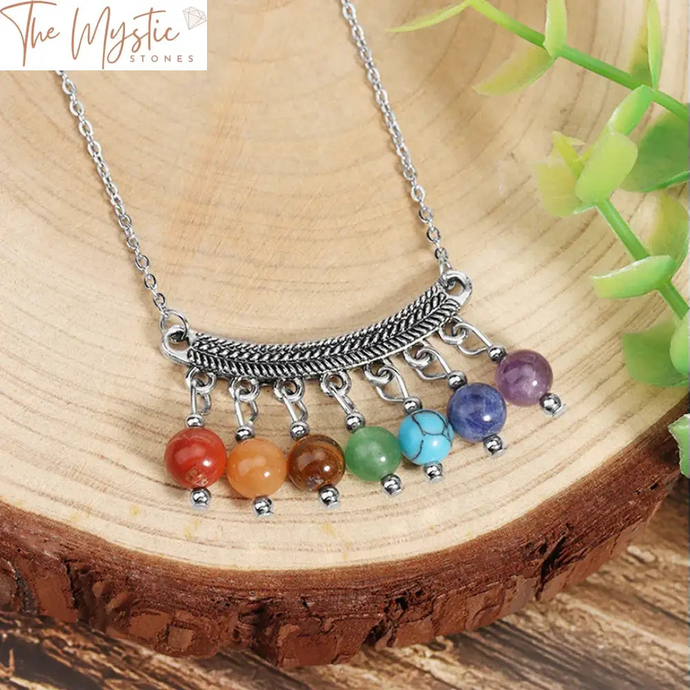 7 Chakra Healing Stone Tassel Necklace