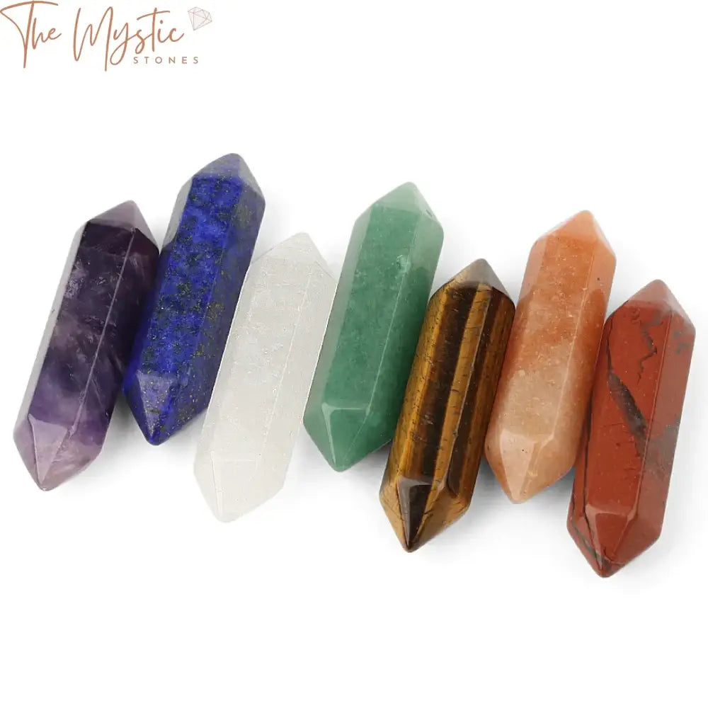 7 Chakra Hexagon Natural Stone Pillar