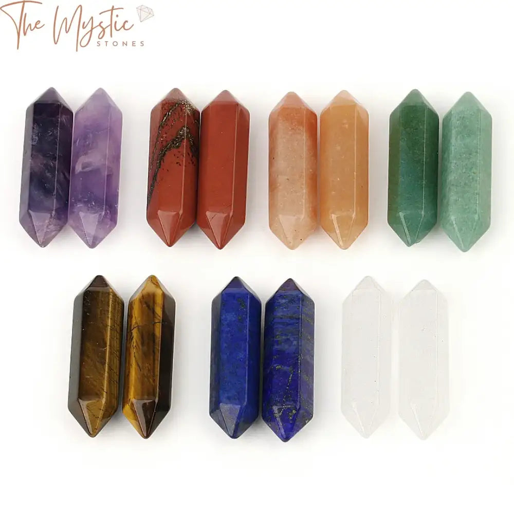 7 Chakra Hexagon Natural Stone Pillar