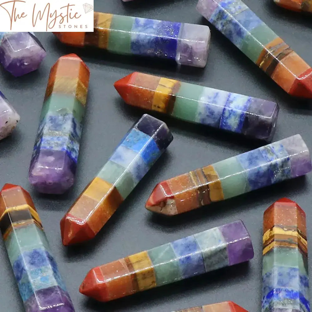 7 Chakra Hexagonal Crystal Healing Wands