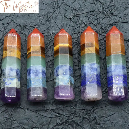 7 Chakra Hexagonal Crystal Healing Wands