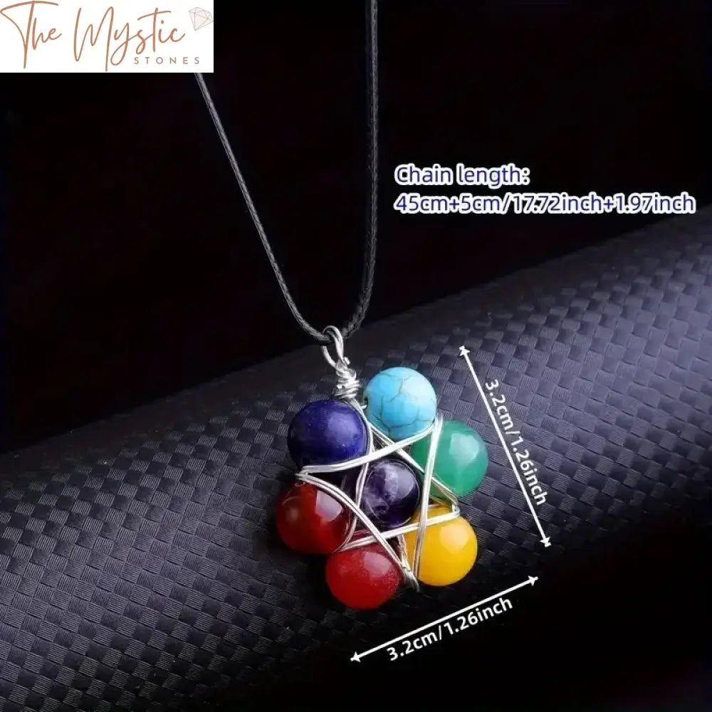 7 Chakra Hexagram Star Crystal Pendant