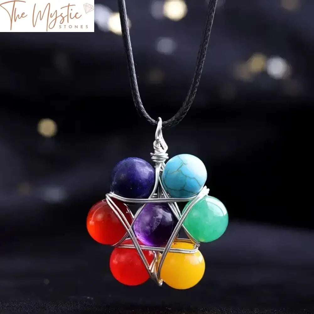 7 Chakra Hexagram Star Crystal Pendant