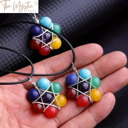 7 Chakra Hexagram Star Crystal Pendant