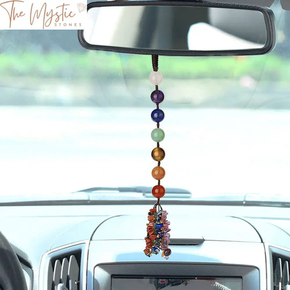 7 Chakra Merkaba Hexagon Prism Stone Car Hanging