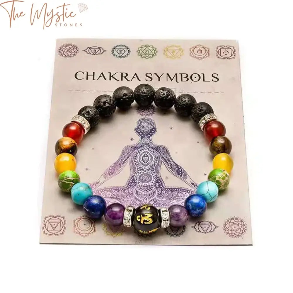 7 Chakra Natural Crystal & Lava Stone Bracelet