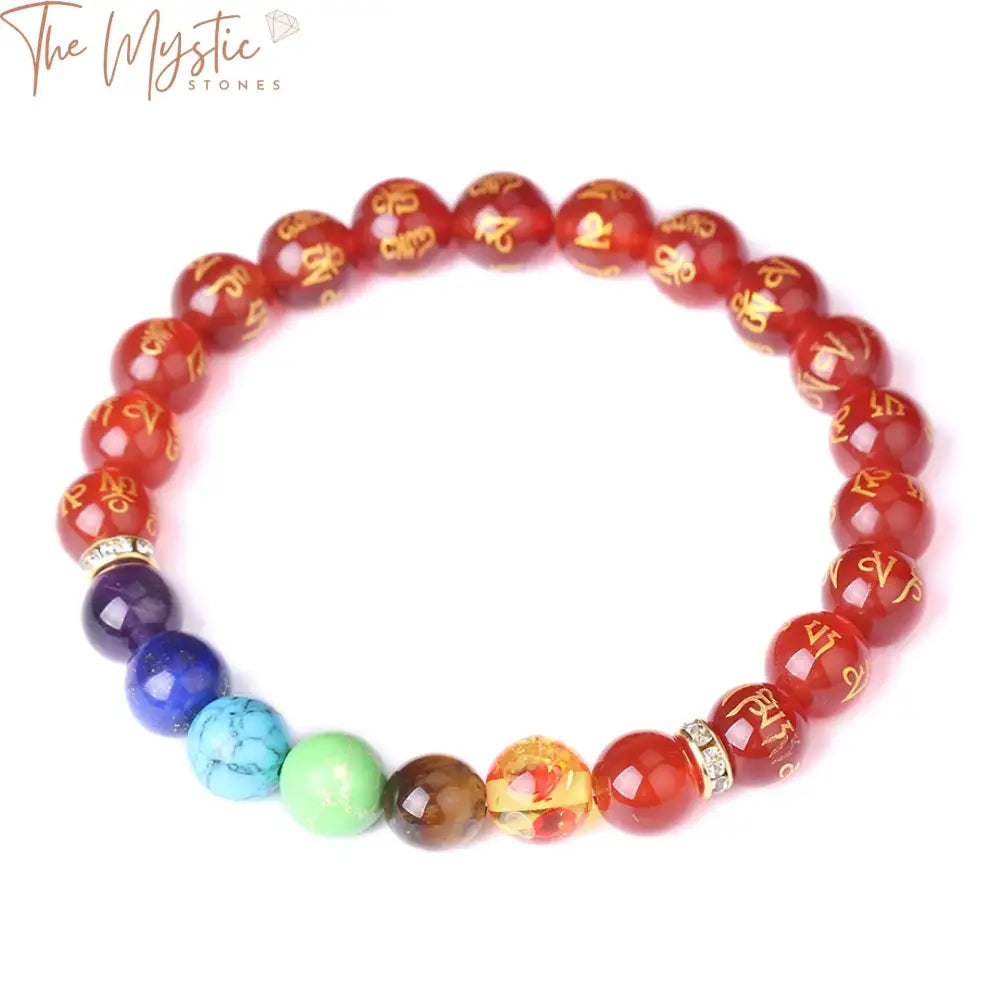 7 Chakra Natural Crystal & Lava Stone Bracelet