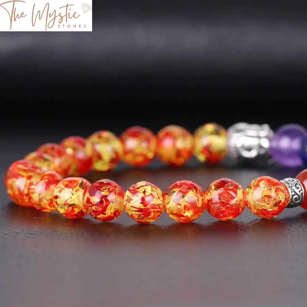 7 Chakra Natural Gemstone Charm Bracelet