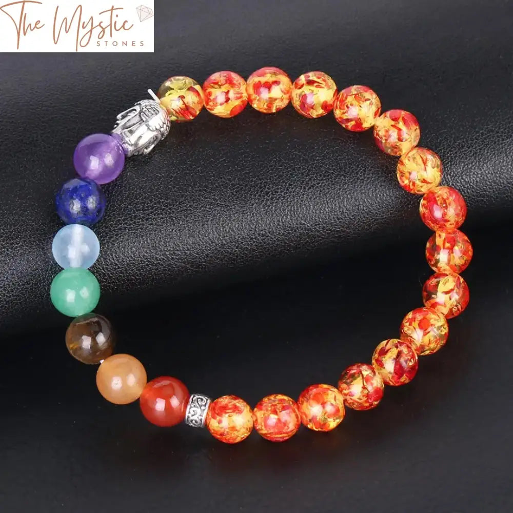 7 Chakra Natural Gemstone Charm Bracelet