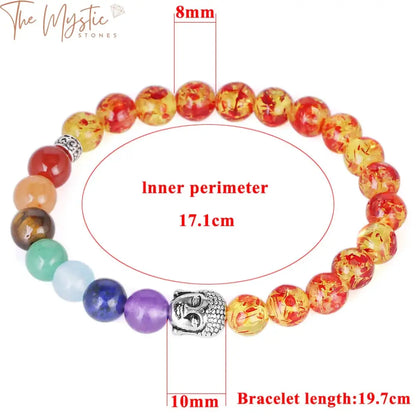 7 Chakra Natural Gemstone Charm Bracelet