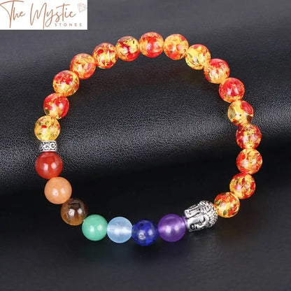 7 Chakra Natural Gemstone Charm Bracelet