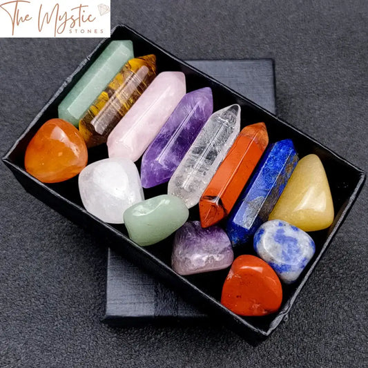 7 Chakra Obelisk Crystal Set - Double-Pointed Quartz Columns For Energy Healing And Home Decor