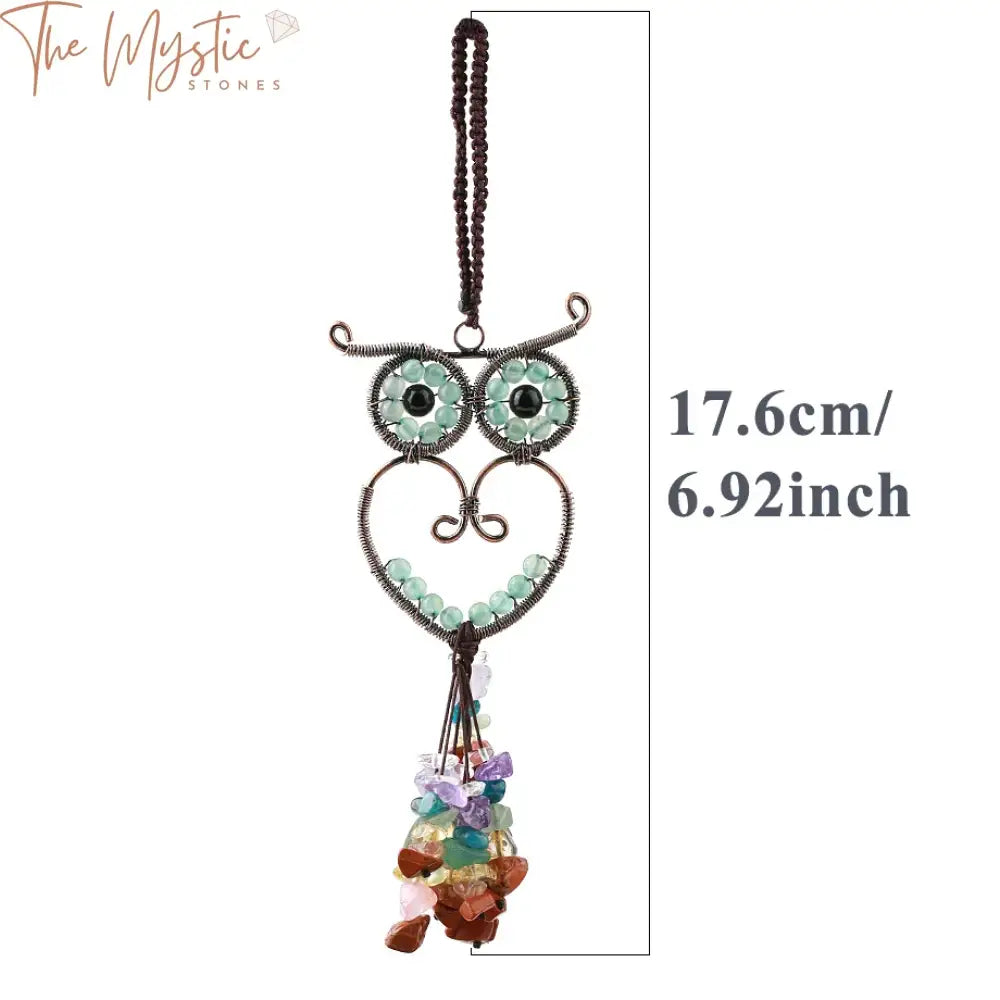 7 Chakra Owl Crystal Car Pendant