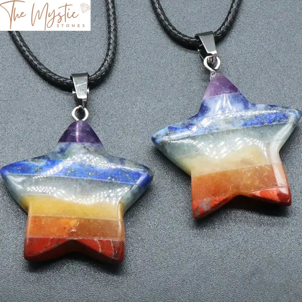 7 Chakra Pentagram Star Healing Crystal Pendant