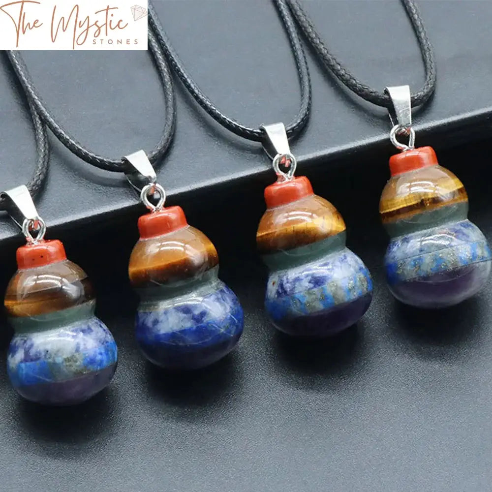 7 Chakra Quartz Gourd Pendant