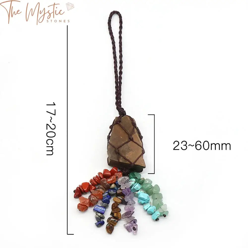 7 Chakra Raw Stone Amethyst Tassel Ornament