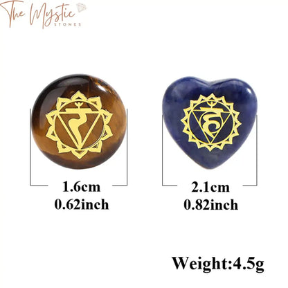 7 Chakra Reiki Crystal Heart Set