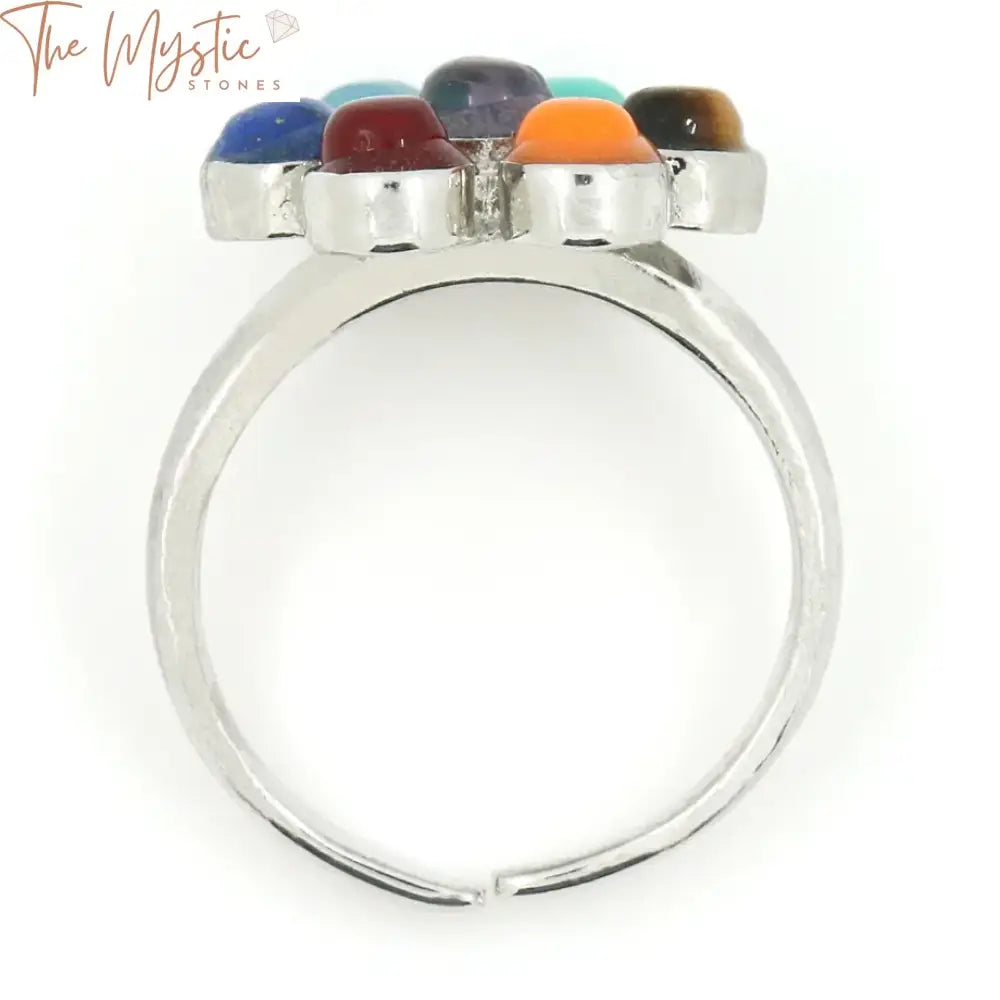 7 Chakra Reiki Healing Adjustable Ring