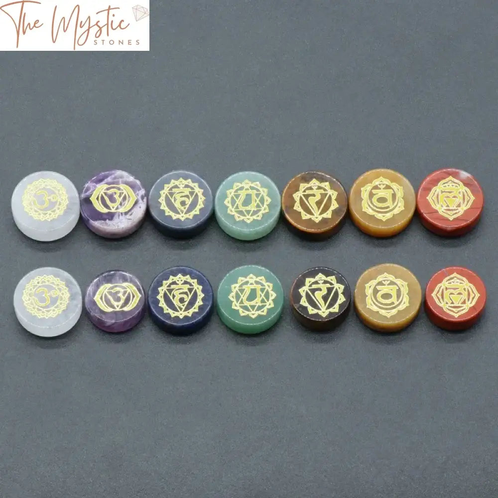 7 Chakra Reiki Healing Palm Stones