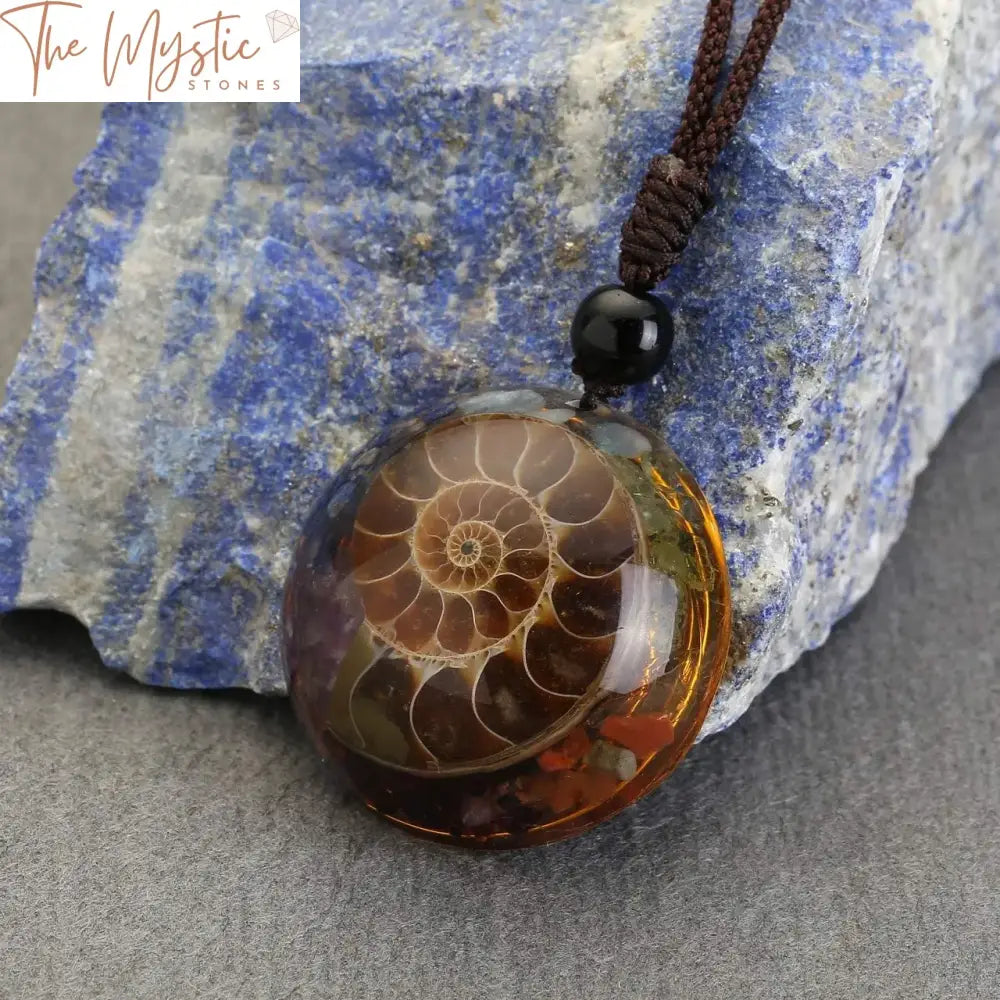 7 Chakra Spiral Crystal Pendant Necklace