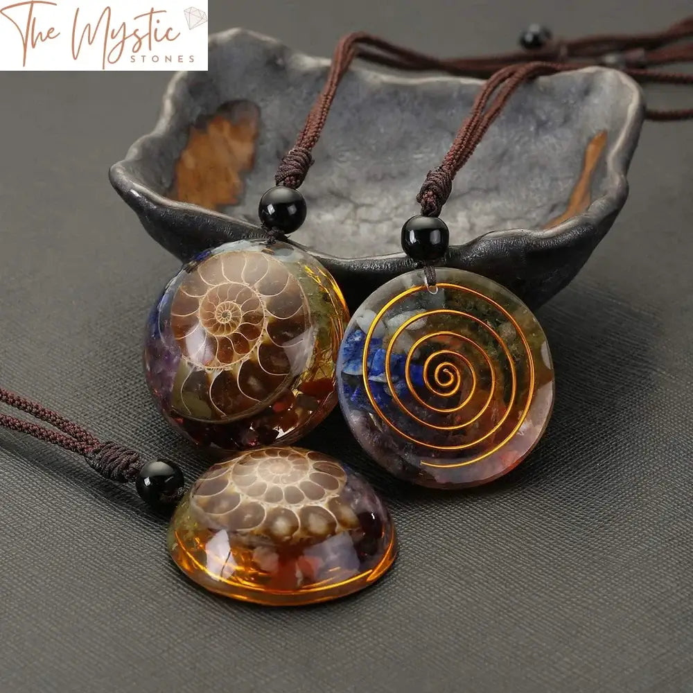 7 Chakra Spiral Crystal Pendant Necklace