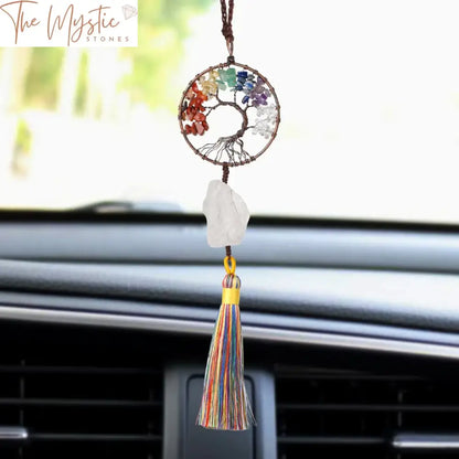 7 Chakra Tree Of Life Natural Stone Pendant