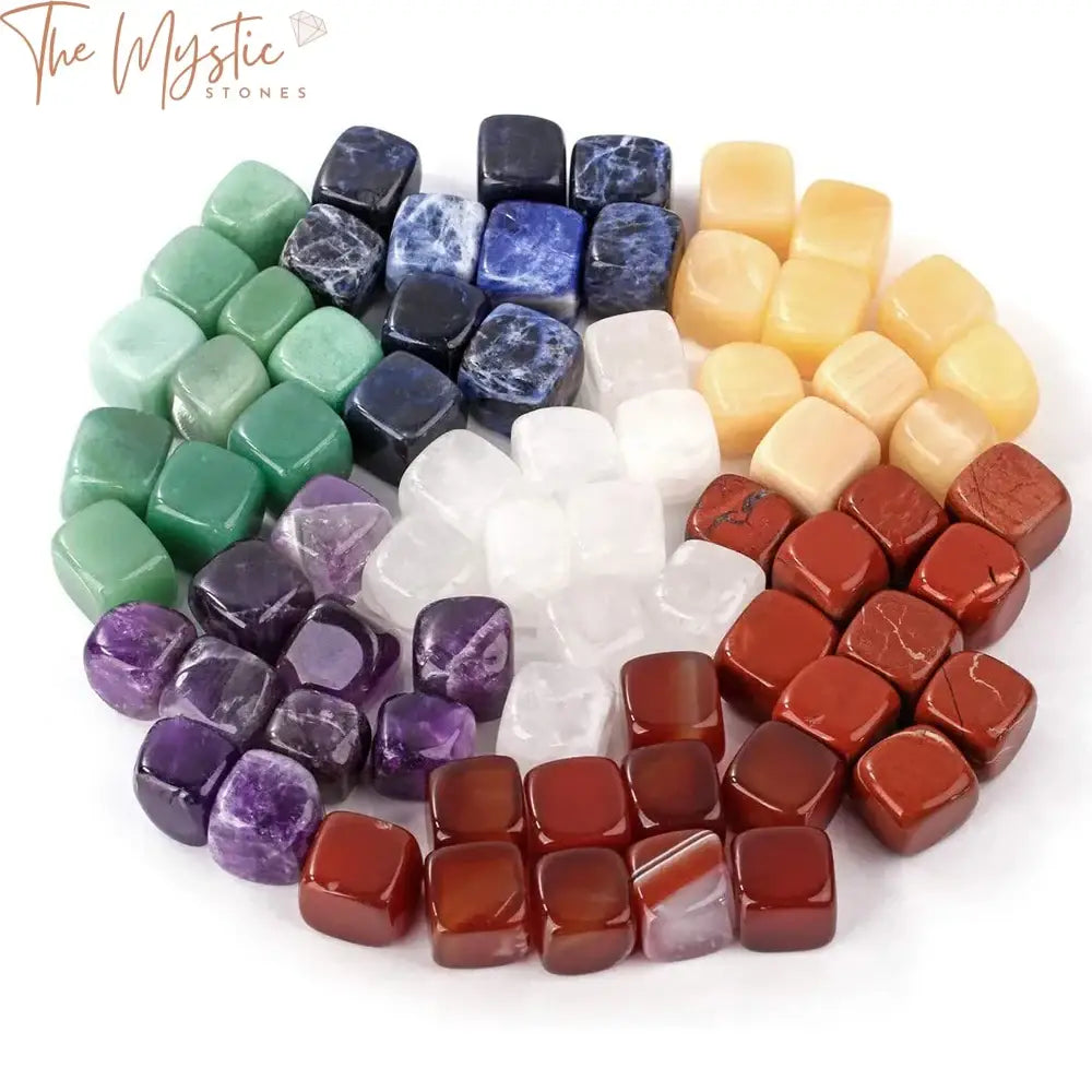 7 Chakra Tumbled Gemstone Cube Set