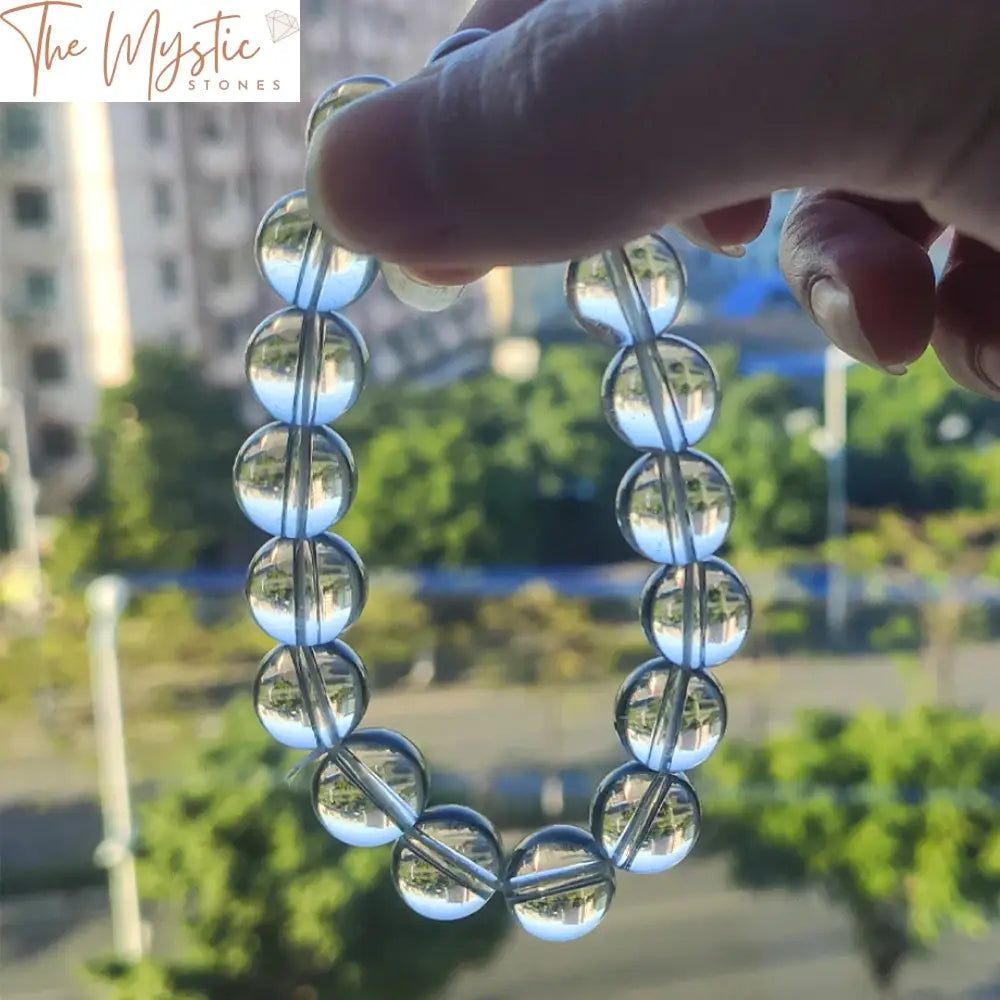 Aaa + White Clear Quartz Gemstone Bracelet 12Mm