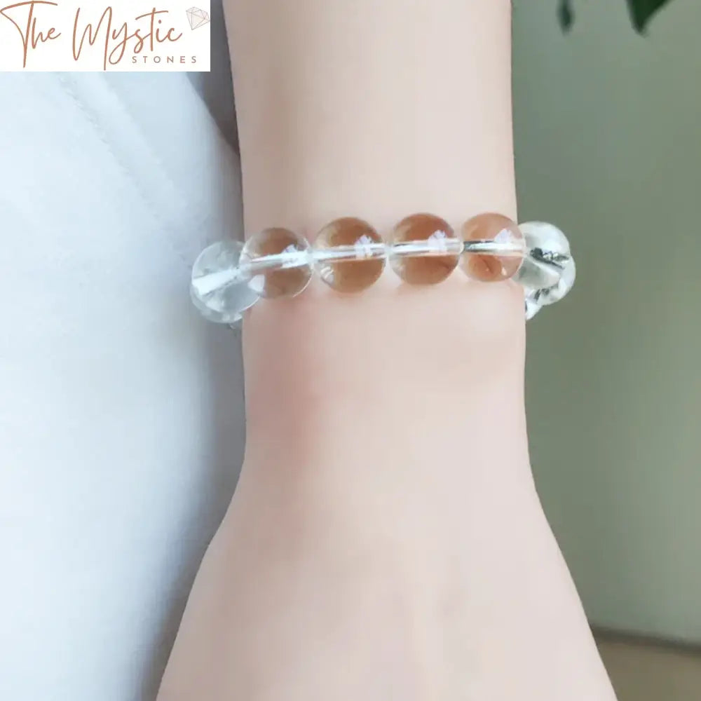 Aaa + White Clear Quartz Gemstone Bracelet 12Mm