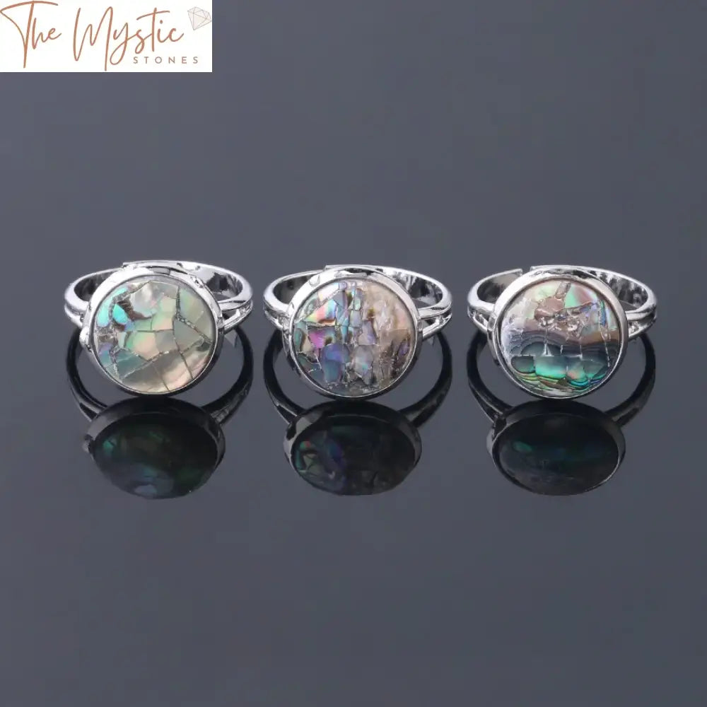 Abalone Seashell Adjustable Ring