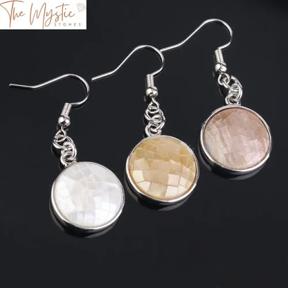 Abalone Seashell Silver Drop Earrings