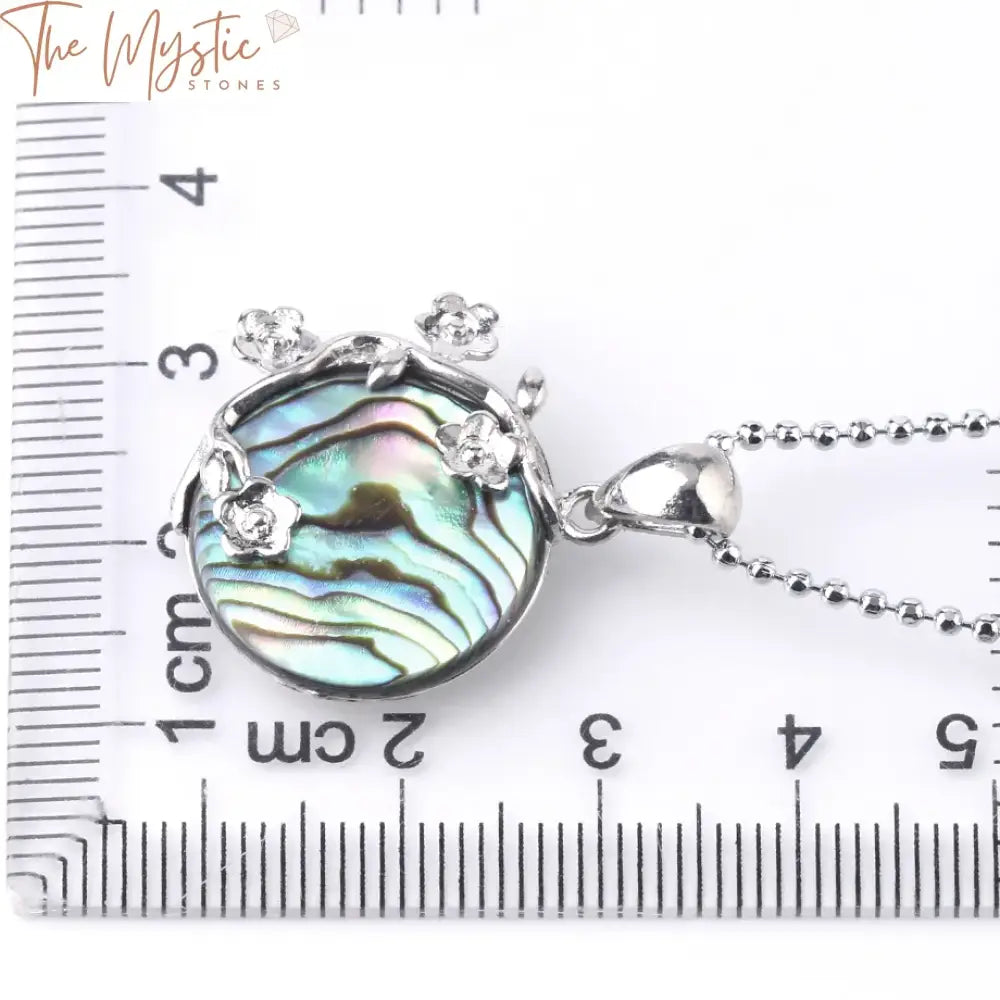 Abalone Shell Flower Pendant Necklace