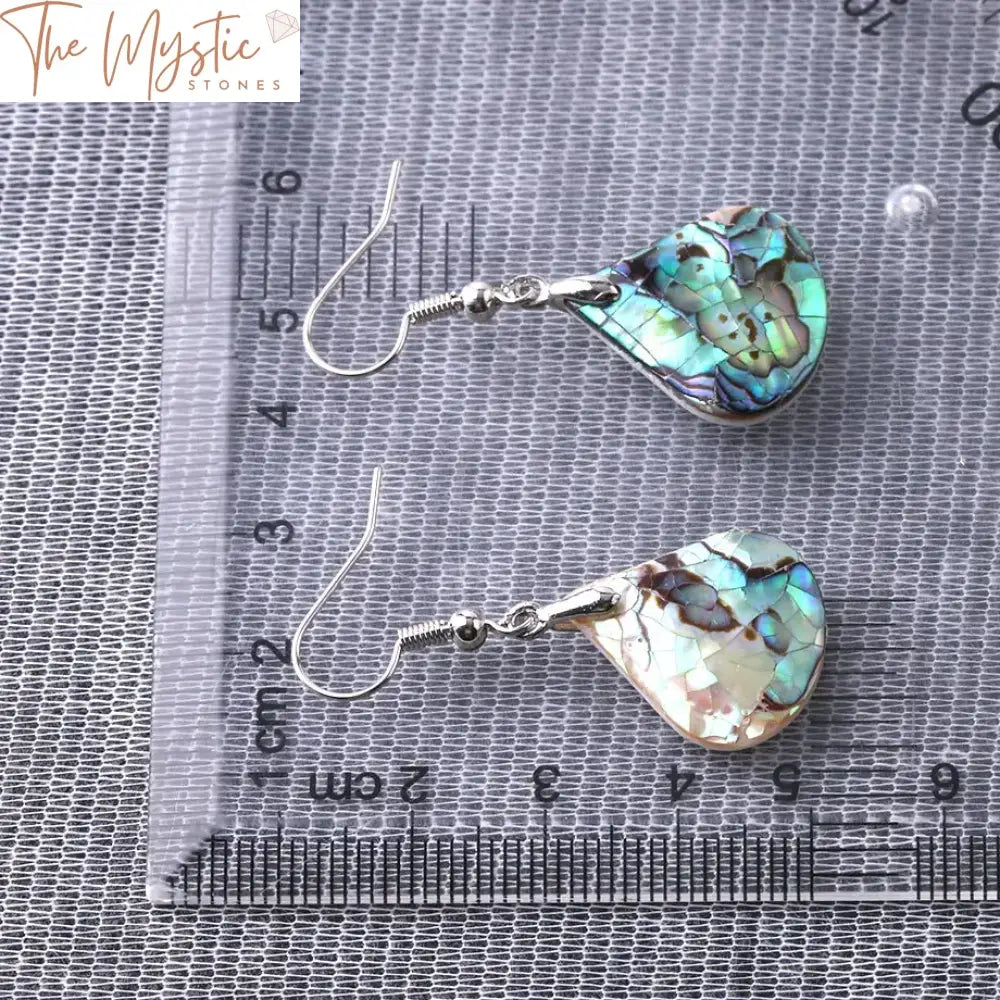 Abalone Shell Geometric Drop Earrings