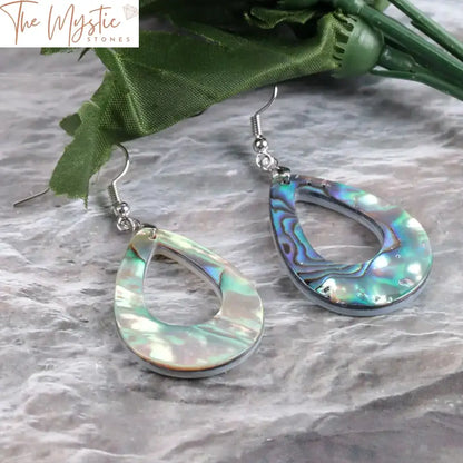 Abalone Shell Pear Drop Earrings