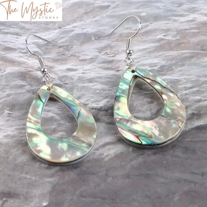 Abalone Shell Pear Drop Earrings