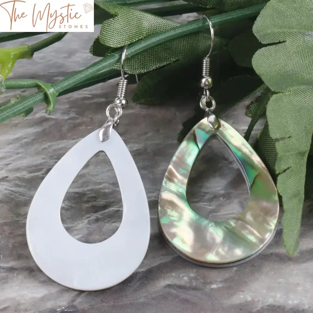 Abalone Shell Pear Drop Earrings