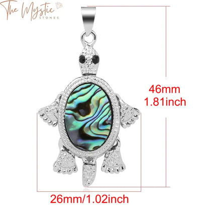 Abalone Shell Sea Turtle Pendant Necklace