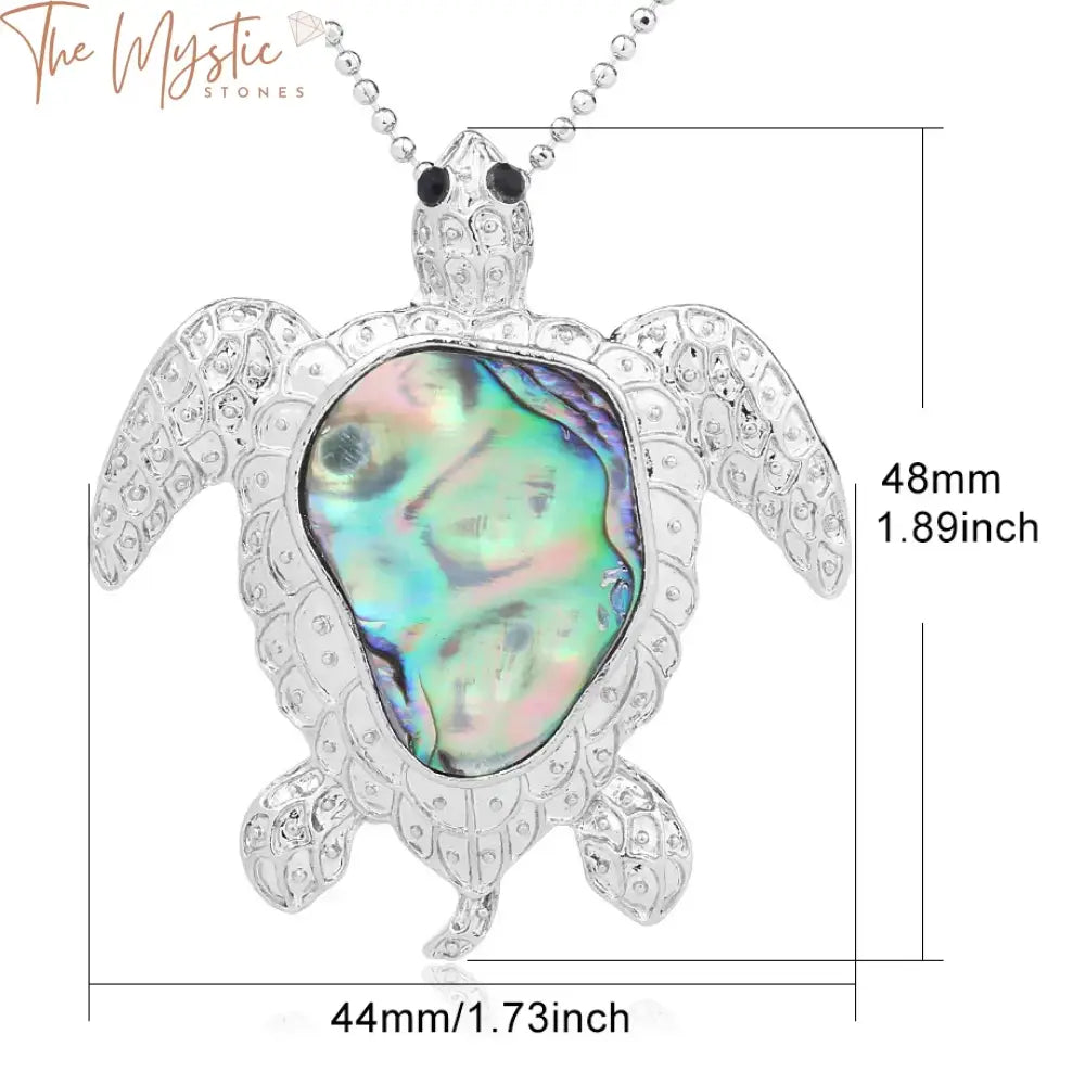 Abalone Shell Sea Turtle Pendant Necklace