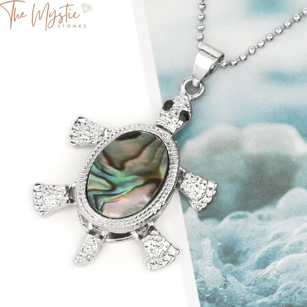 Abalone Shell Sea Turtle Pendant Necklace