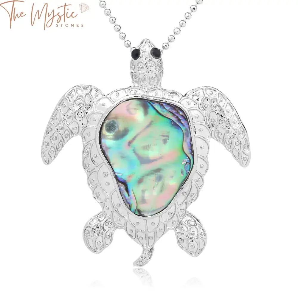 Abalone Shell Sea Turtle Pendant Necklace