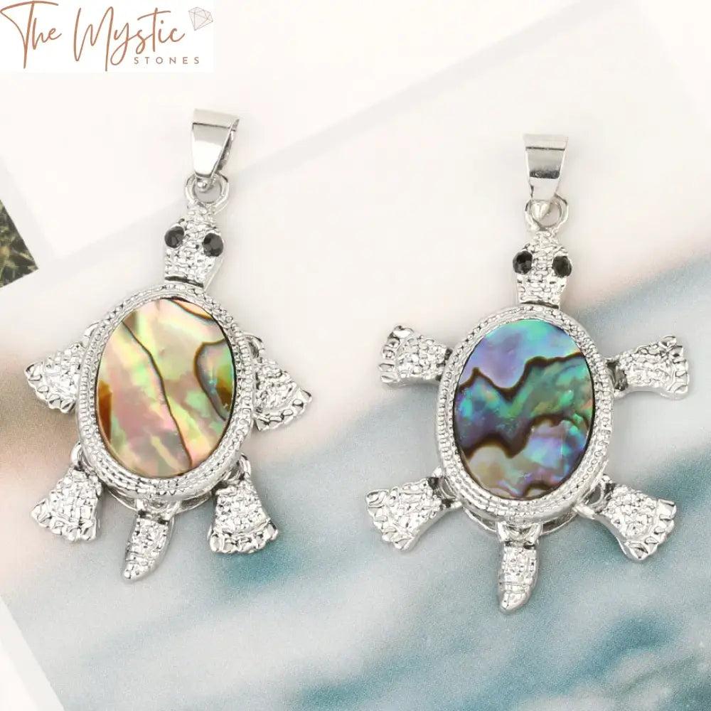 Abalone Shell Sea Turtle Pendant Necklace