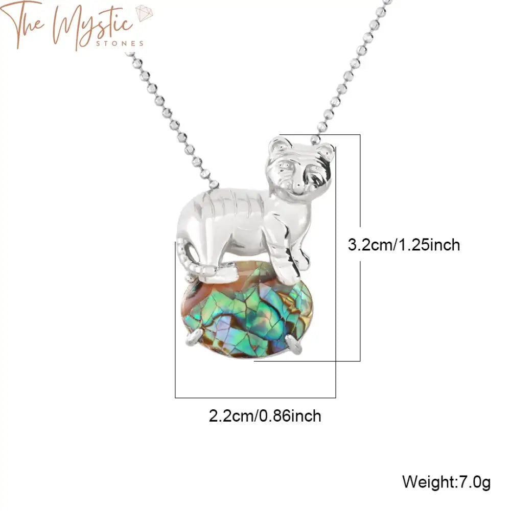 Abalone Tiger Pendant Necklace