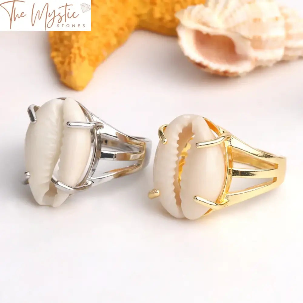 Adjustable Silver Conch Shell Ring