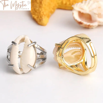 Adjustable Silver Conch Shell Ring